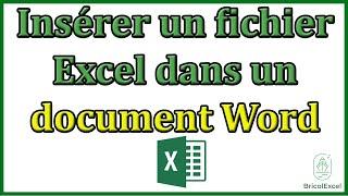 Insérer un fichier excel dans un document word [upl. by Adlai]