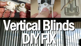 DIY Fix Vertical Blinds  Track Blade Pulley  Vertical Blind Control [upl. by Tolmach]