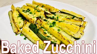 Baked Zucchini with garlic  Simple Recipe [upl. by Brantley]