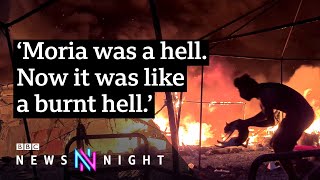 Lesbos Who started the fire at Europe’s largest refugee camp  BBC Newsnight [upl. by Notlaw958]