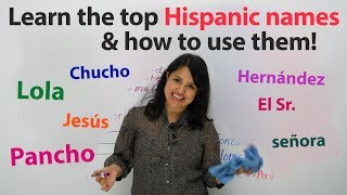 Learn Spanish language and culture Hispanic first names last names and nicknames [upl. by Eceela897]