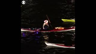 Kayaks light up canals in Denmark for Saint Lucias Day shorts [upl. by Eledoya]