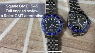 Squale 1545 GMT blue bezel watch vs the Rolex GMT Batman a valid cheaper alternative 🧐 [upl. by Nizam]