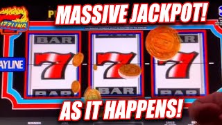 AS IT HAPPENS ★ SIZZLING 7 JACKPOT WIN ➜ HIGH LIMIT SLOT MACHINES [upl. by Ahsyla82]