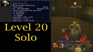 Classic WoW  Soloing Verigans Fist at Level 20 [upl. by Valina]