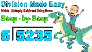 Long Division Made Easy  Step by Step Learning for Beginners  Divide 4Digit by 1Digit number [upl. by Moreville]