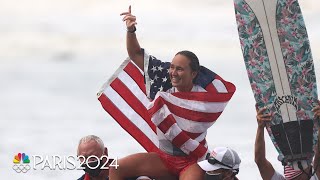 Carissa Moore turned a nightmare scenario into historic Olympic surfing gold in Tokyo  NBC Sports [upl. by Bouzoun478]