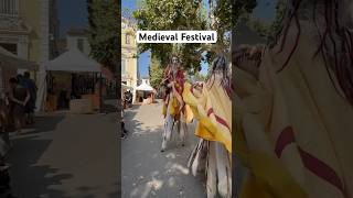 Medieval Festival in Les Arcs southoffrance medieval provence festival lesarcs stiltwalker [upl. by Innoj854]