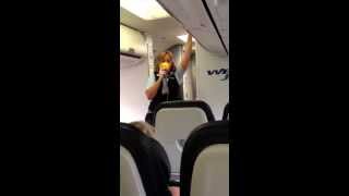 WestJet safety demo She is soooo funny lol [upl. by Wolf]