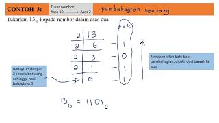 ASAS NOMBOR PART 3 PENUKARAN ASAS 10 KEPADA ASAS 2 DAN 8 [upl. by Jackie438]