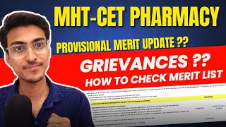 MHT CET 2024  Pharmacy Provisional Merit List Released  Grievance Window  MHTCET PCB  B Pharmacy [upl. by Bow]