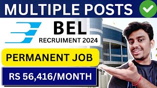 BEL RECRUITMENT 2024  FRESHERS ELIGIBLE  BEBTECHDIPLOMA APPLY  PERMANENT JOB  WITHOUT GATE [upl. by Nnylarat]