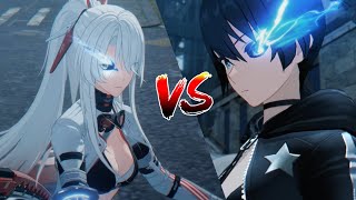 【PUNISHING GRAY RAVEN】EPIC FIGHT  ALPHA CRIMSON WEAVE VS BLACK★ROCK ★SHOOTER [upl. by Ayor]