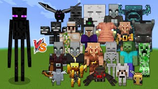 Enderman vs Every mob in Minecraft Java Edition  Minecraft 119 Enderman vs All Mobs [upl. by Lenod]