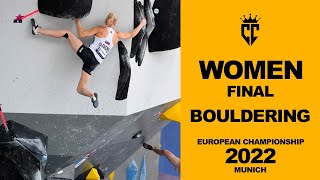 Final Boulder WOMEN European Championship 2022  Munich [upl. by Sharl211]