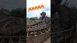 Feed the Flames 🔥🔥🔥🔥🔥 wickerman altontowers woodencoaster [upl. by Nnyleve]