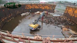 Above Ground Gasholder Demolition in Warrington [upl. by Ykcub]