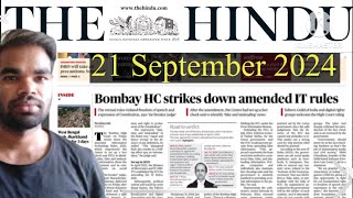 21 September 2024  the hindu newspaper editorial analysis UPSC  daily current affairs  thehindu [upl. by Florie]