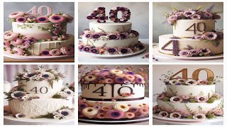 40 years Scabiosa flowers cake with different style [upl. by Terencio303]