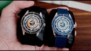 Mido Ocean Star Decompression Worldtimer  WatchReviewBlogcom [upl. by Atnoled]