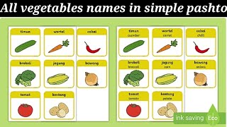 All vegetables names in english to Pashto  Vegetables and fruits meaning in pashto to english [upl. by Lenard]