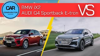 BMW iX2 vs Audi Q4 Sportback Etron  2024  Detailed Comparison Review [upl. by Lynde]