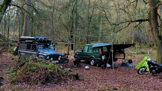 4x4 Defender  Woodland Overnight Cook amp Camp [upl. by Leahcam]