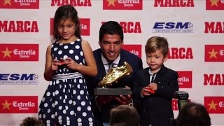 Le Soulier dOr européen pour Suarez surpris de marquer autant [upl. by Ozzie492]