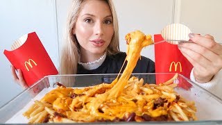 McDonalds Chili Cheese Fries Mukbang [upl. by Wilmette]