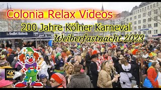 Köln  Cologne Karneval Weiberfastnacht 2023 Heumarkt ♥ Alter Markt ♥ Dom Germany carnival 4K Walk [upl. by Lleon]