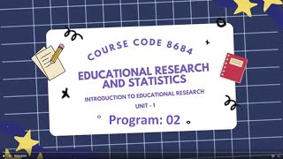 Educational Research and Statistics  6884  Program 01  Introduction to Educational Research [upl. by Amahcen749]