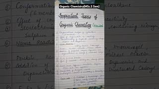 Imp Ques of Organic Chemistry MSc 2 Sem chemistry mscbsc chemistrynotes organicchemistry [upl. by Michail]