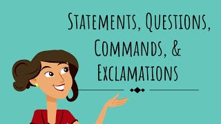 Types of Sentences Statements Questions Commands amp Exclamations English For Kids Mind Blooming [upl. by Swope]