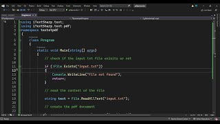 C NET Project to Convert Text File to PDF Document Using iTextSharp Library in Terminal [upl. by Nylad882]