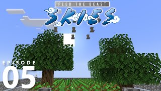 FTB Skies E05  Tree Farming with Pedestals [upl. by Nipahc]