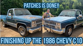 Completing Assembly on PATCHES 1986 Chevy C10 swb minor restoration squarebody [upl. by Yvi]