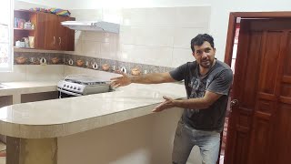 DIY Mesón de cocina en porcelanato Cómo dos inexpertos remodelaron su cocina con bajo presupuesto [upl. by Mcroberts]