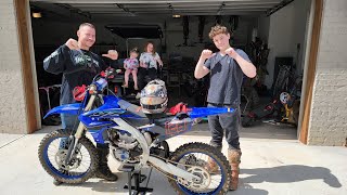 Dirt bike race Dad vs Son on the Yamaha Yz250f Lets go [upl. by Picco]