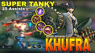 Nice set 25 Assist  Best Support Hero  Roamer Khufra Gameplay  MLBB  Khufra Gameplay [upl. by Pang]