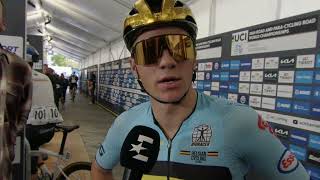 Remco Evenepoel  Interview at the finish  World Championships Road Race Zürich 2024 [upl. by Ttreve649]