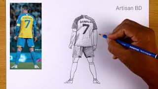 How To Draw Easy Portrait Cristiano Ronaldo Pencil Sketch Tutorial cr7 [upl. by Marsha]