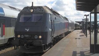 Denmark DSB ME class diesel locomotive departs Holbaek on an Osterport to Kalundborg service [upl. by Allegra]