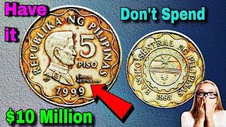 5 Piso of Philippines from 1999 Most Valuable Old Coins For Numismatics Worth Millions of Rare Coins [upl. by Bach]