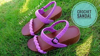 Crochet  sandal rajut [upl. by Naillimixam]