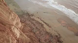 Sidmouth 141223 cliff collapse [upl. by Ardnwahs]