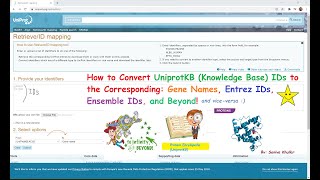 Convert Uniprot Protein ID List to Respective Gene Names Entrez IDs Ensembl IDs and beyond [upl. by Suravaj]