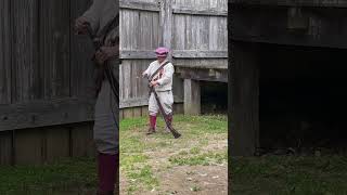 Firing the matchlock at Jamestown Fort 1 shot then grab your sword shoot forttriumph gunsounds [upl. by Grant528]