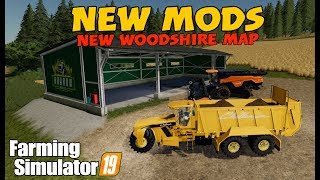 fs19 new mods new Woodshire map Challenger Terragator Agco Ideal Harvester Kharon shed [upl. by Rentsch625]