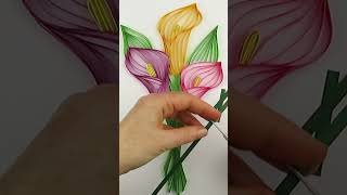 Calla Lily Paper Quilling Template [upl. by Bonn]