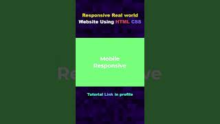 Responsive Website using html css demo and tutorial htmlcss responsivewebsite [upl. by Wilsey]